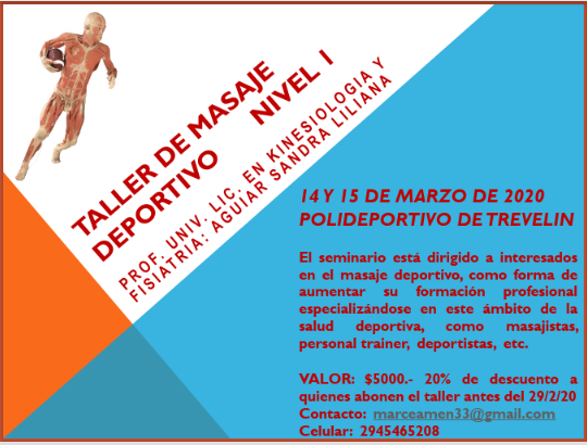 Curso de masaje deportivo en Trevelin